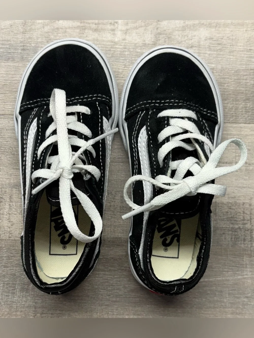 Vans Kids Black and White Old Skool Sneakers - Picture 6 of 7